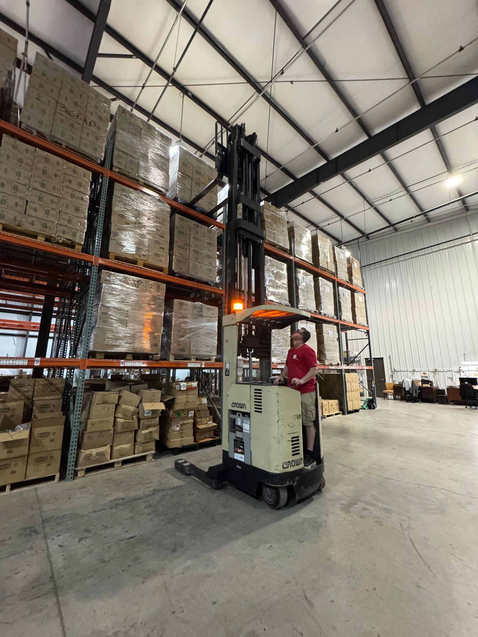 Dylan Hedrick operating the forklift
