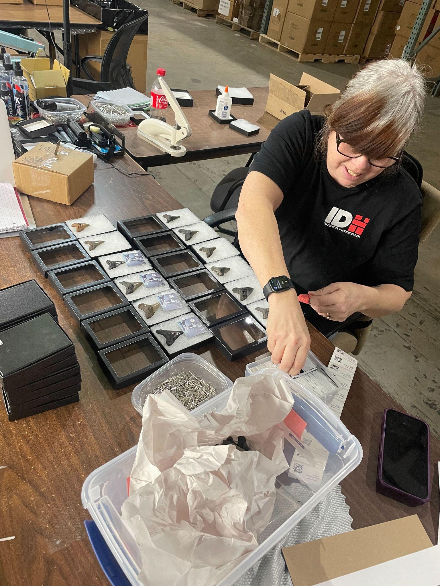 Tracy Ice working on assembly